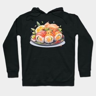 Cute Sushi Anime Food Pixel Art Hoodie